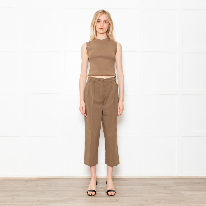 The Editor's Market Khaki Pleated Trousers