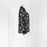 Dorothee Schumacher Black Floral Collared Sheer Shirt