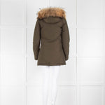 Woolrich Khaki Padded Fur Hooded Parka