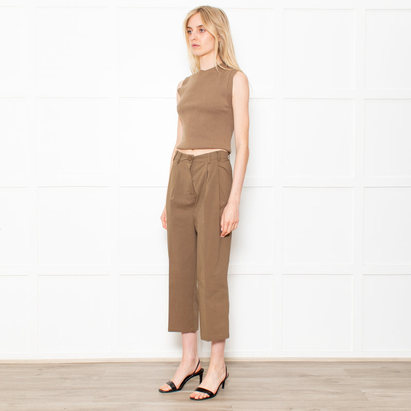 The Editor's Market Khaki Pleated Trousers
