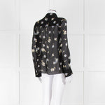 Dorothee Schumacher Black Floral Collared Sheer Shirt
