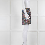 Sezane Silver Blue Copper Sequin Wrap Mini Skirt With Top