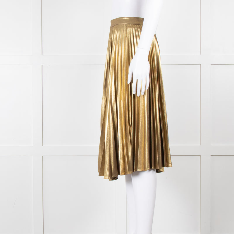 A.L.C Gold Pleated Skirt