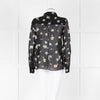 Dorothee Schumacher Black Floral Collared Sheer Shirt