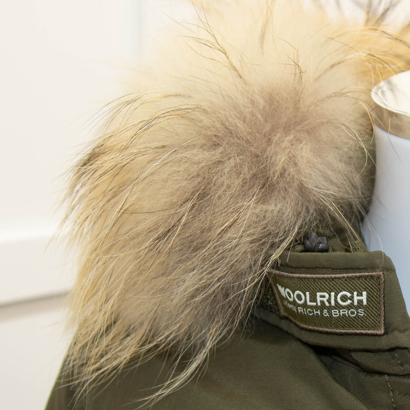 Woolrich Khaki Padded Fur Hooded Parka