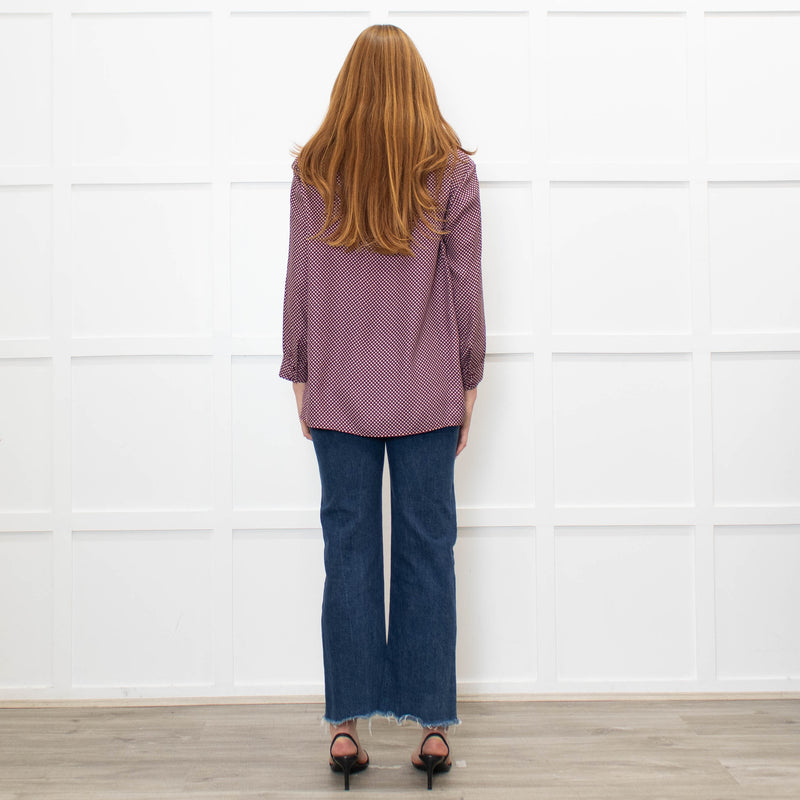 The Great Burgundy Silk Top With White Stars