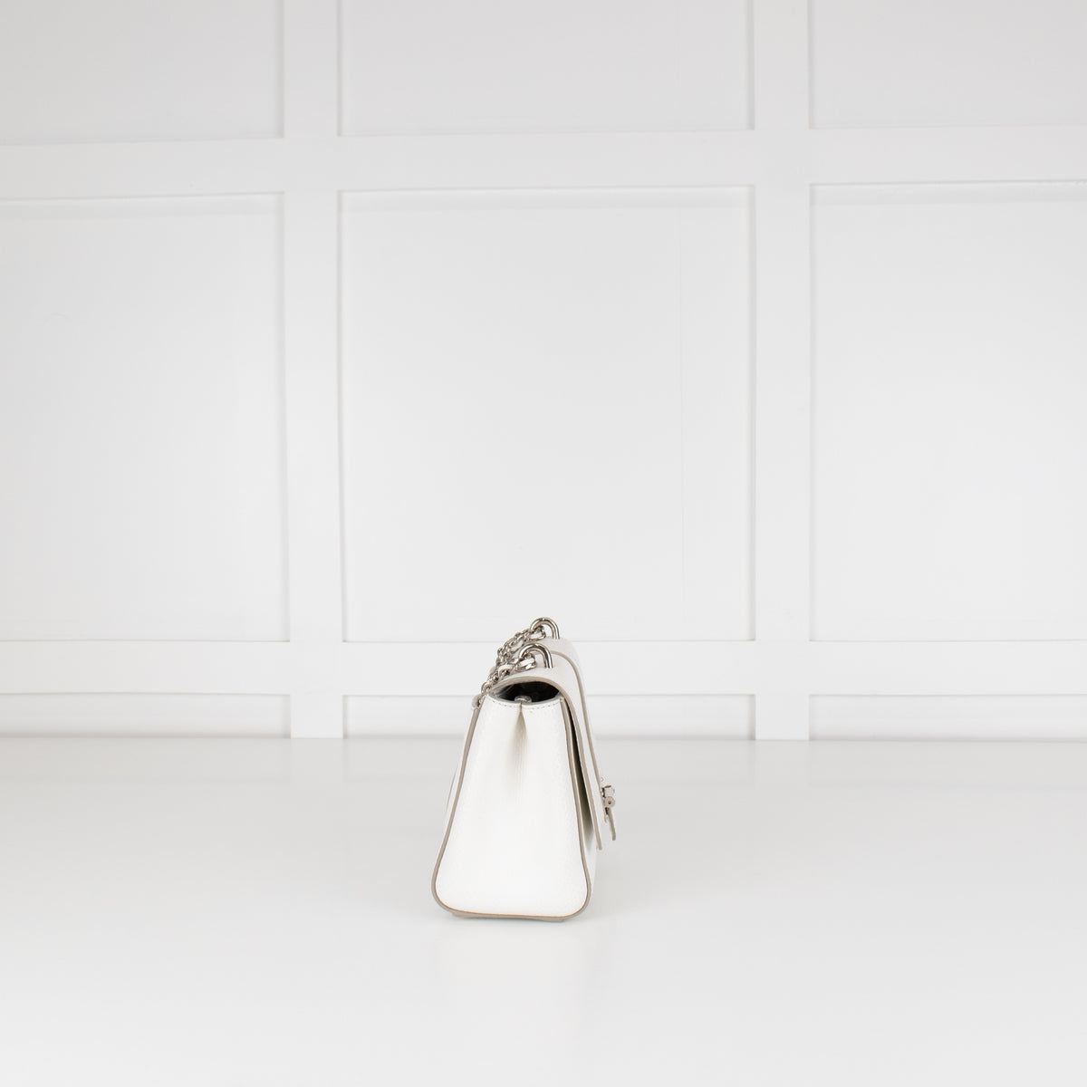 Aspinal of London Small White Lottie Bag With Silver Hardware