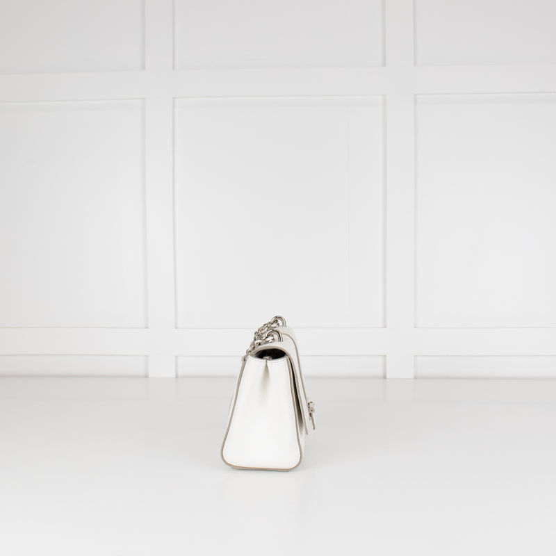 Aspinal of London Small White Lottie Bag With Silver Hardware