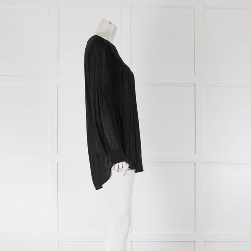 Isabel Marant Etoile Black Sheer Long Sleeve Top