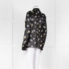 Dorothee Schumacher Black Floral Collared Sheer Shirt