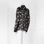 Dorothee Schumacher Black Floral Collared Sheer Shirt