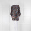 Sezane Silver Blue Copper Sequin Wrap Mini Skirt With Top
