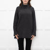 ME + EM Grey Chunky Knit Merino Wool Turtle Neck