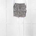 Ikks Black White Print Mini Skirt