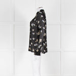 Dorothee Schumacher Black Floral Collared Sheer Shirt