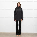 ME + EM Grey Chunky Knit Merino Wool Turtle Neck