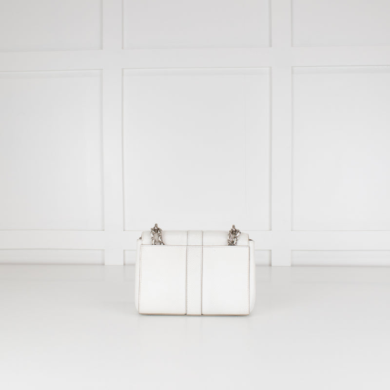 Aspinal of London Small White Lottie Bag With Silver Hardware