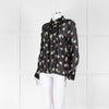 Dorothee Schumacher Black Floral Collared Sheer Shirt