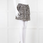 Ikks Black White Print Mini Skirt
