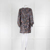 Sezane Silver Blue Copper Sequin Wrap Mini Skirt With Top