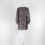 Sezane Silver Blue Copper Sequin Wrap Mini Skirt With Top
