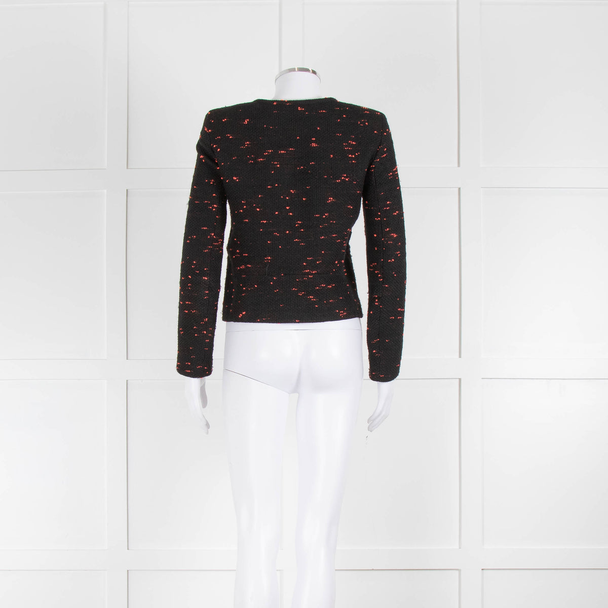 Sandro Black Pink Thread Tweedy Short Jacket