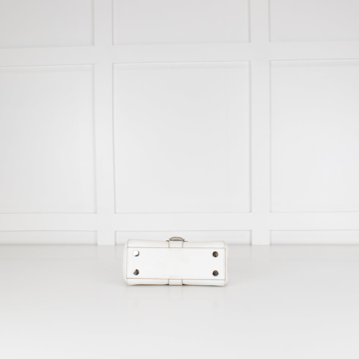 Aspinal of London Small White Lottie Bag With Silver Hardware