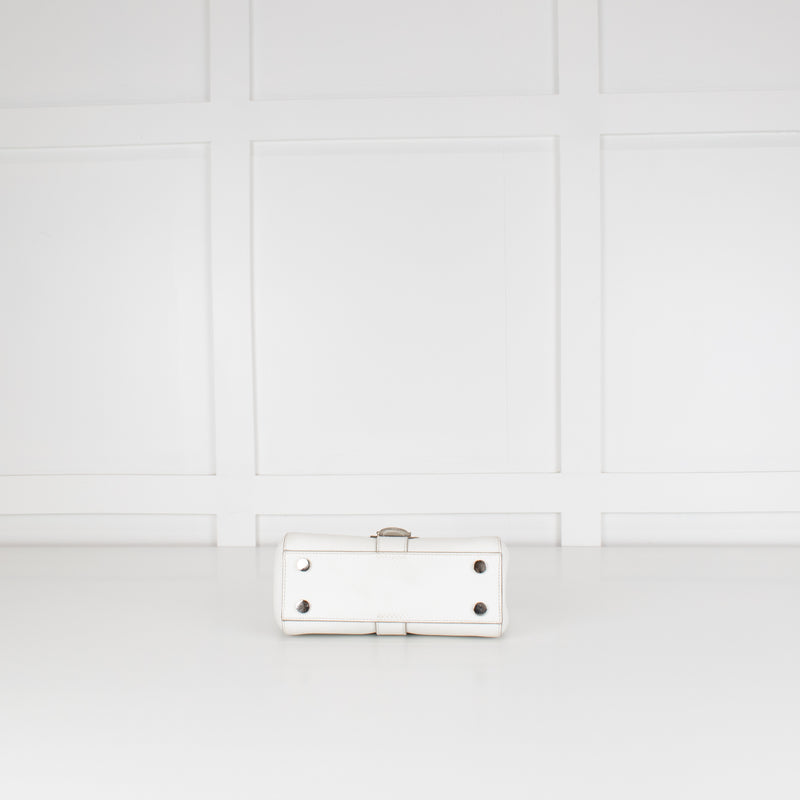 Aspinal of London Small White Lottie Bag With Silver Hardware