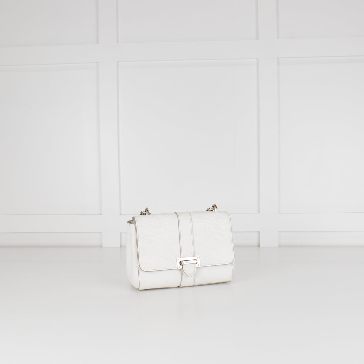 Aspinal of London Small White Lottie Bag With Silver Hardware