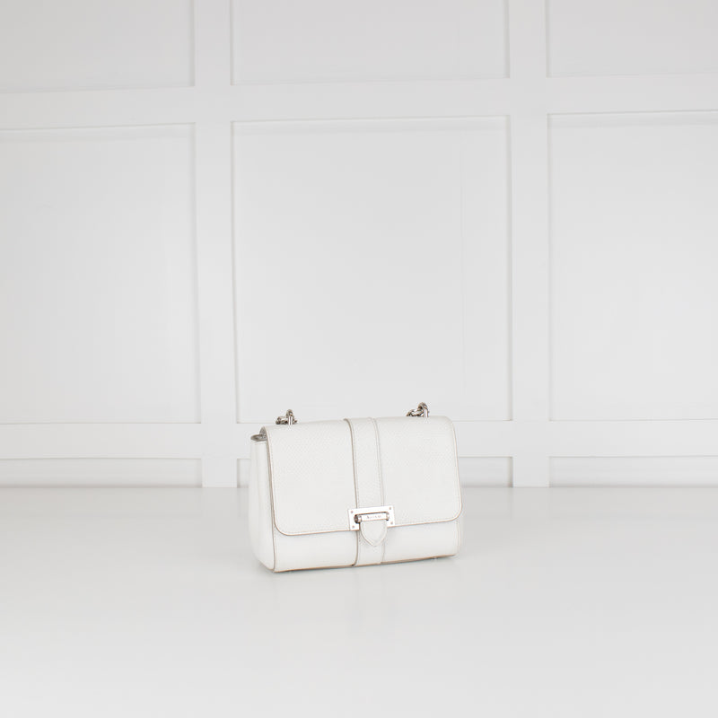 Aspinal of London Small White Lottie Bag With Silver Hardware