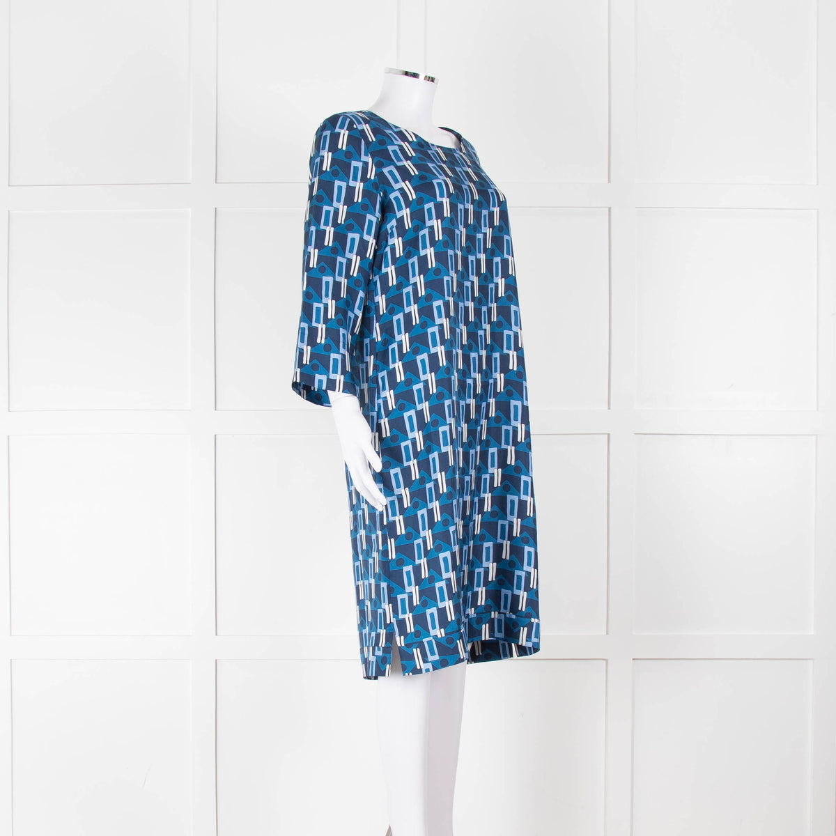 Altea Blue Geometric Print Shift Dress