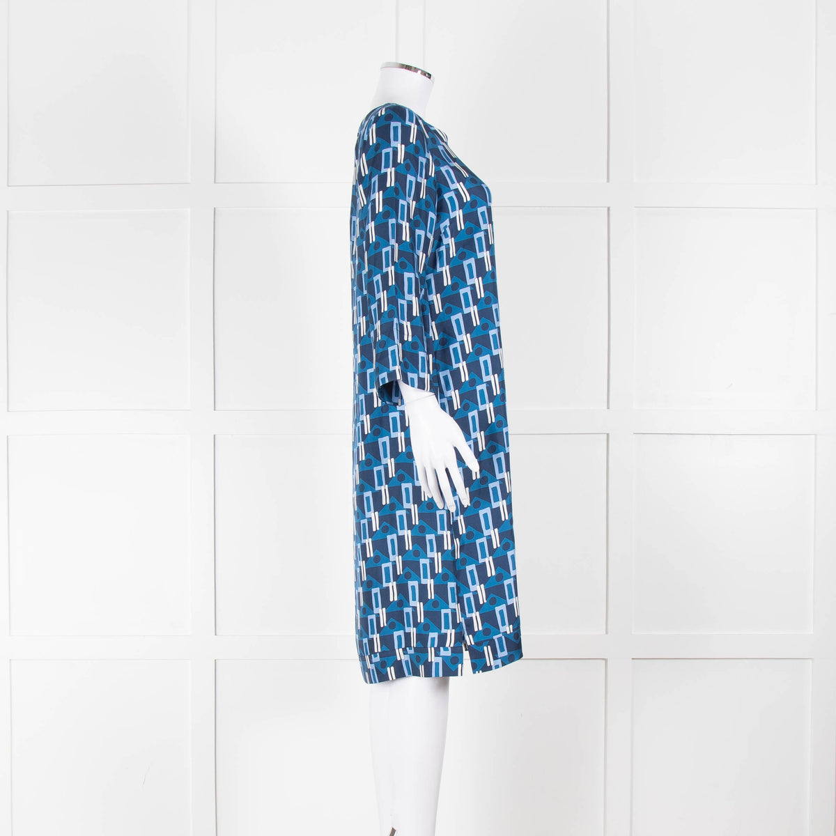 Altea Blue Geometric Print Shift Dress