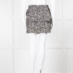 Ikks Black White Print Mini Skirt