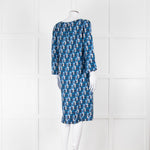 Altea Blue Geometric Print Shift Dress