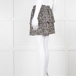 Ikks Black White Print Mini Skirt