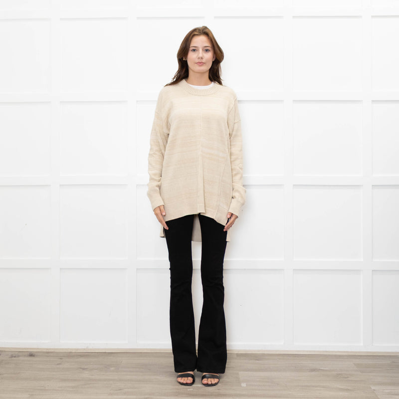 Joseph Oatmeal Round Neck Jumper