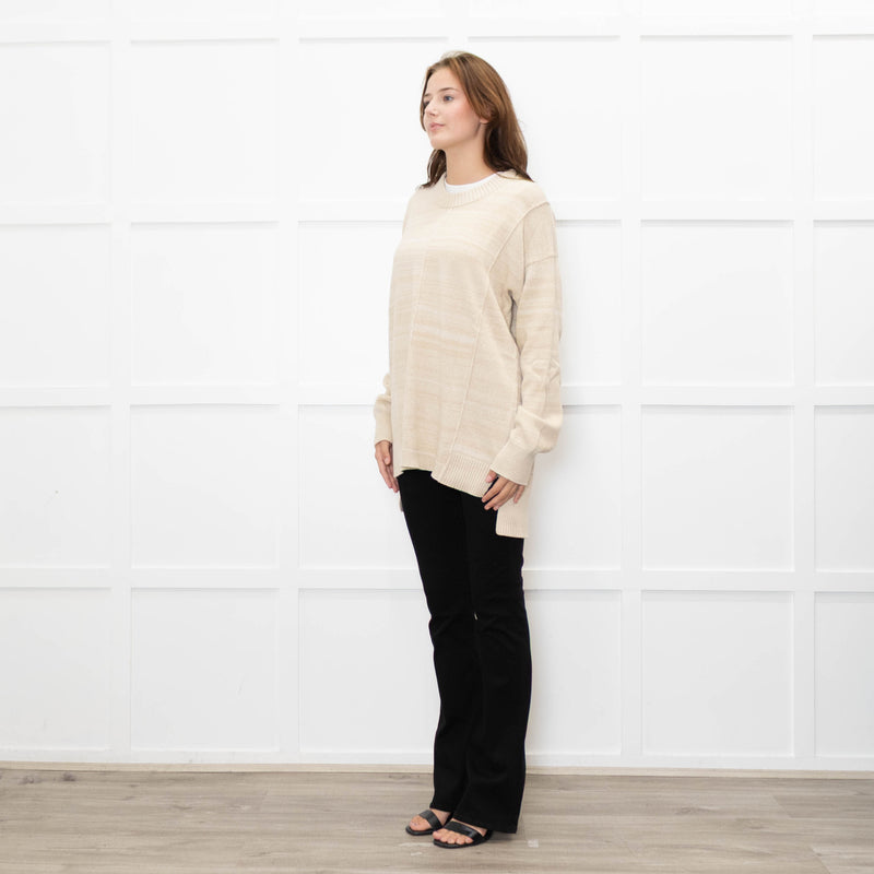 Joseph Oatmeal Round Neck Jumper