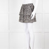Ikks Black White Print Mini Skirt