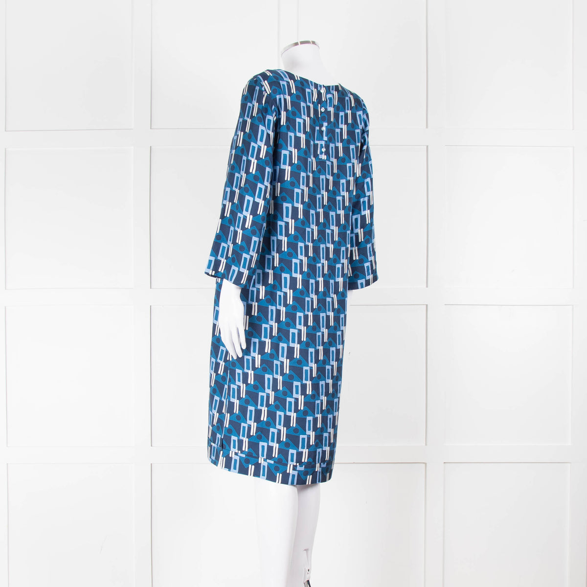 Altea Blue Geometric Print Shift Dress