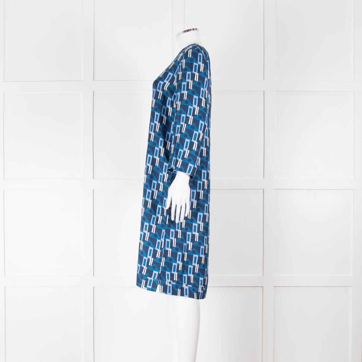 Altea Blue Geometric Print Shift Dress