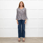 Steffen  Schraut Black And White Silk Speckled Top