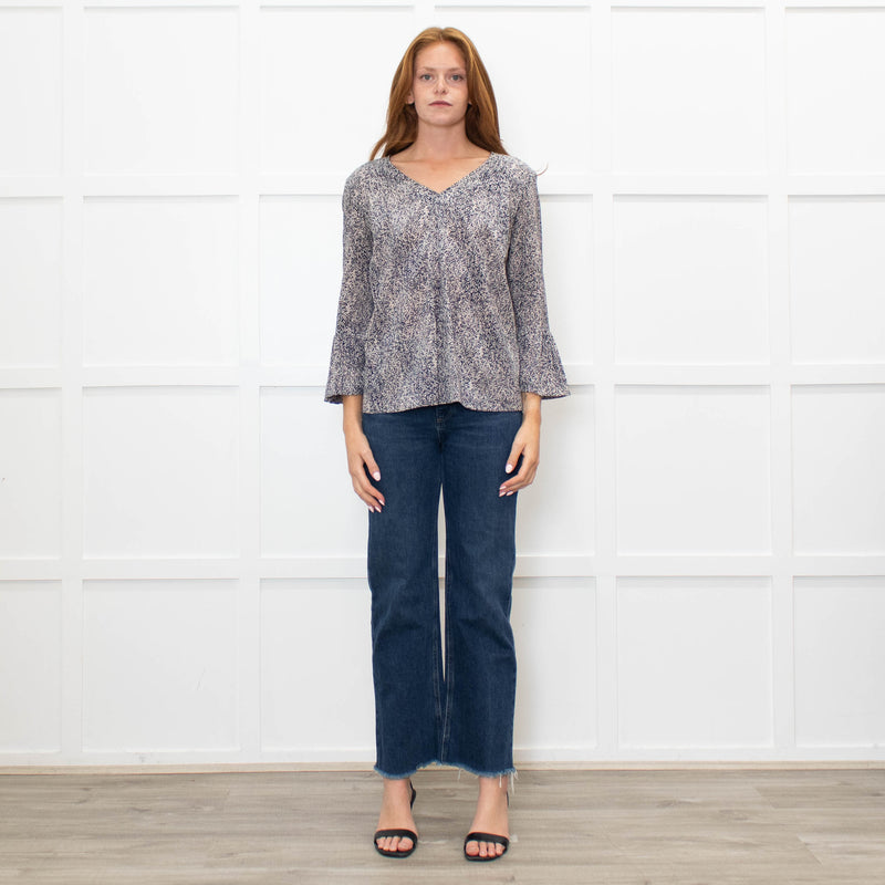 Steffen  Schraut Black And White Silk Speckled Top