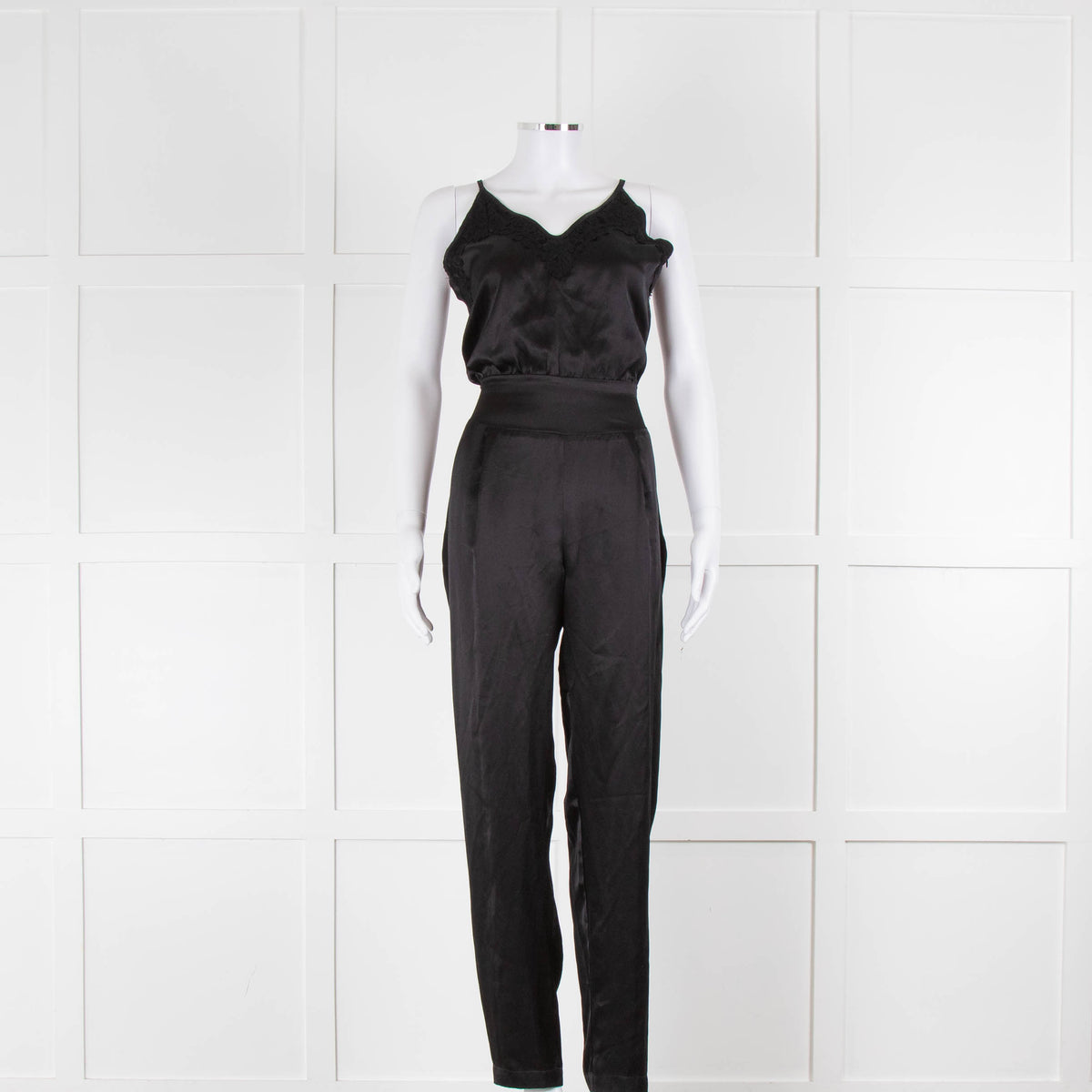 Ridley Black Sleeveless Satin Jumpsuit