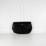 Luella Black Leather Gold Hardware Clutch Bag
