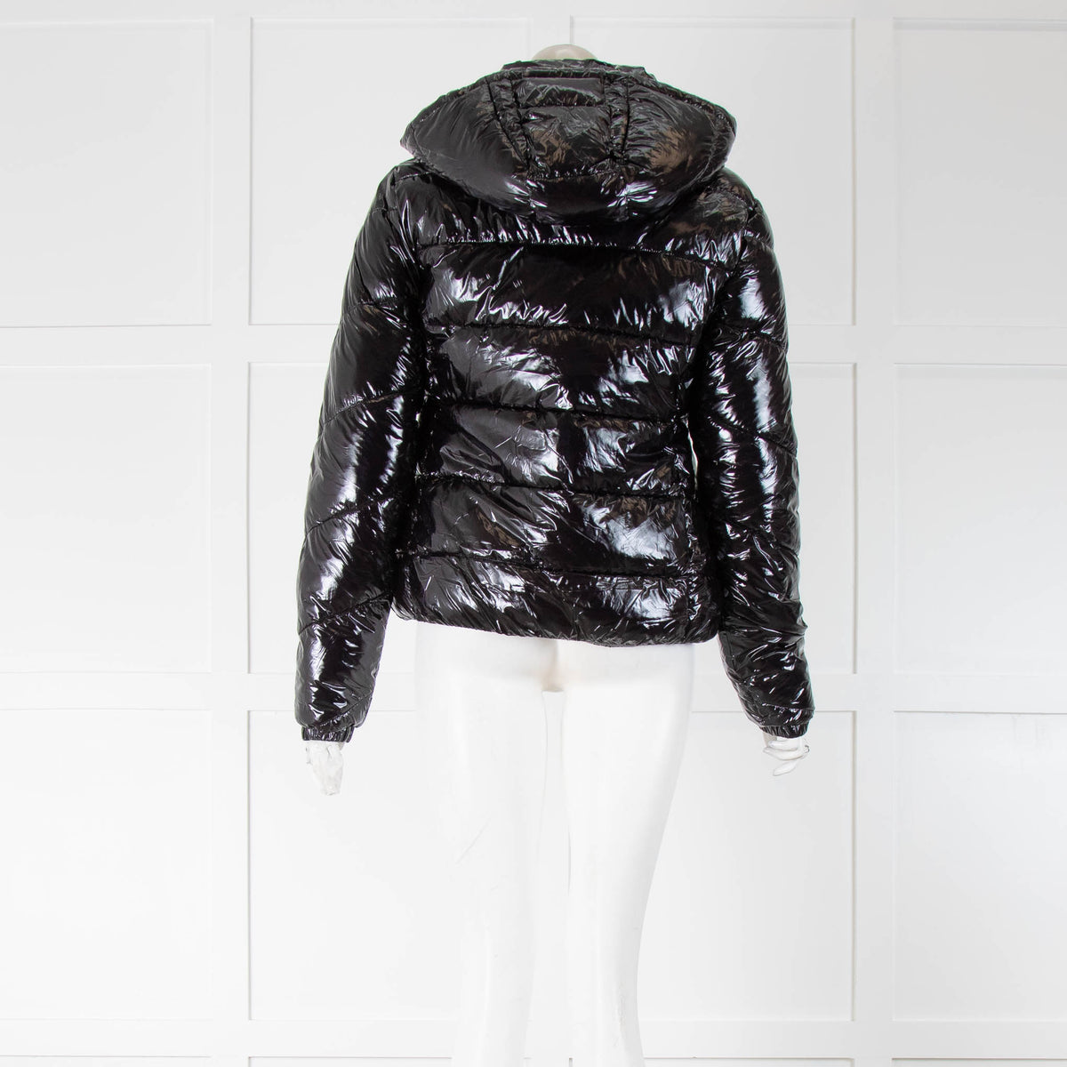 Ganni Feraud Black Shiny Quilted Short Jacket