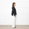 Sarah Pacini Grey Knitted Long Sleeve Trapeze Top