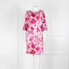 Louise Kennedy Cream Silk Dress with Pink Flowers