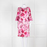 Louise Kennedy Cream Silk Dress with Pink Flowers