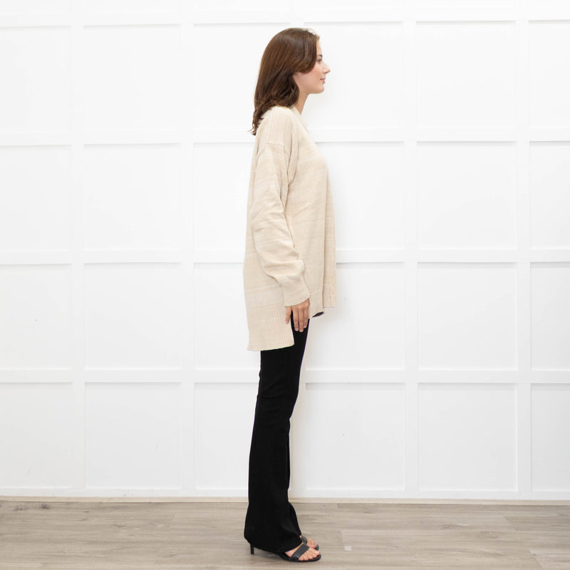 Joseph Oatmeal Round Neck Jumper