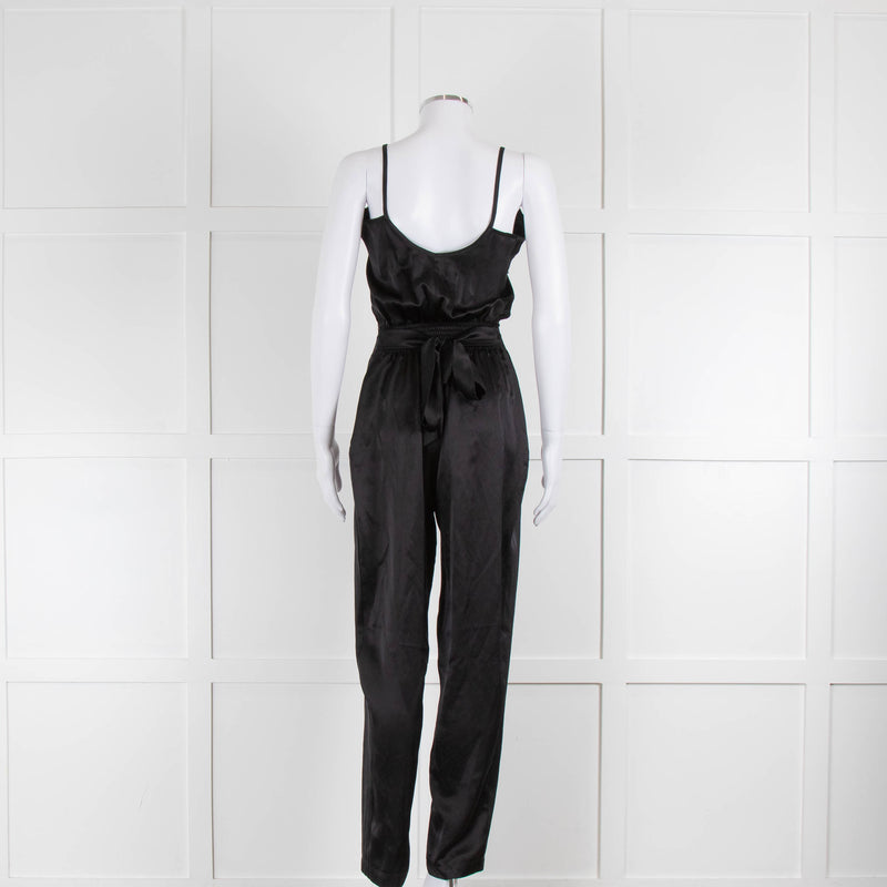Ridley Black Sleeveless Satin Jumpsuit